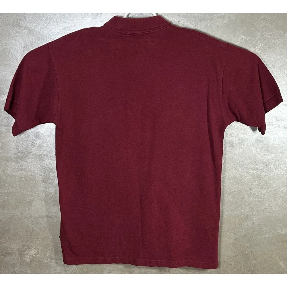 Nike Polo Shirt Large L Burgundy Made In USA 1970s‎ 1980s Vintage Single Stitch